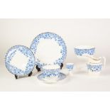 TWENTY PIECE NINETEENTH CENTURY 'DRESDEN' PATTERN BLUE AND WHITE VICTORIAN CHINA PART TEA SERVICE