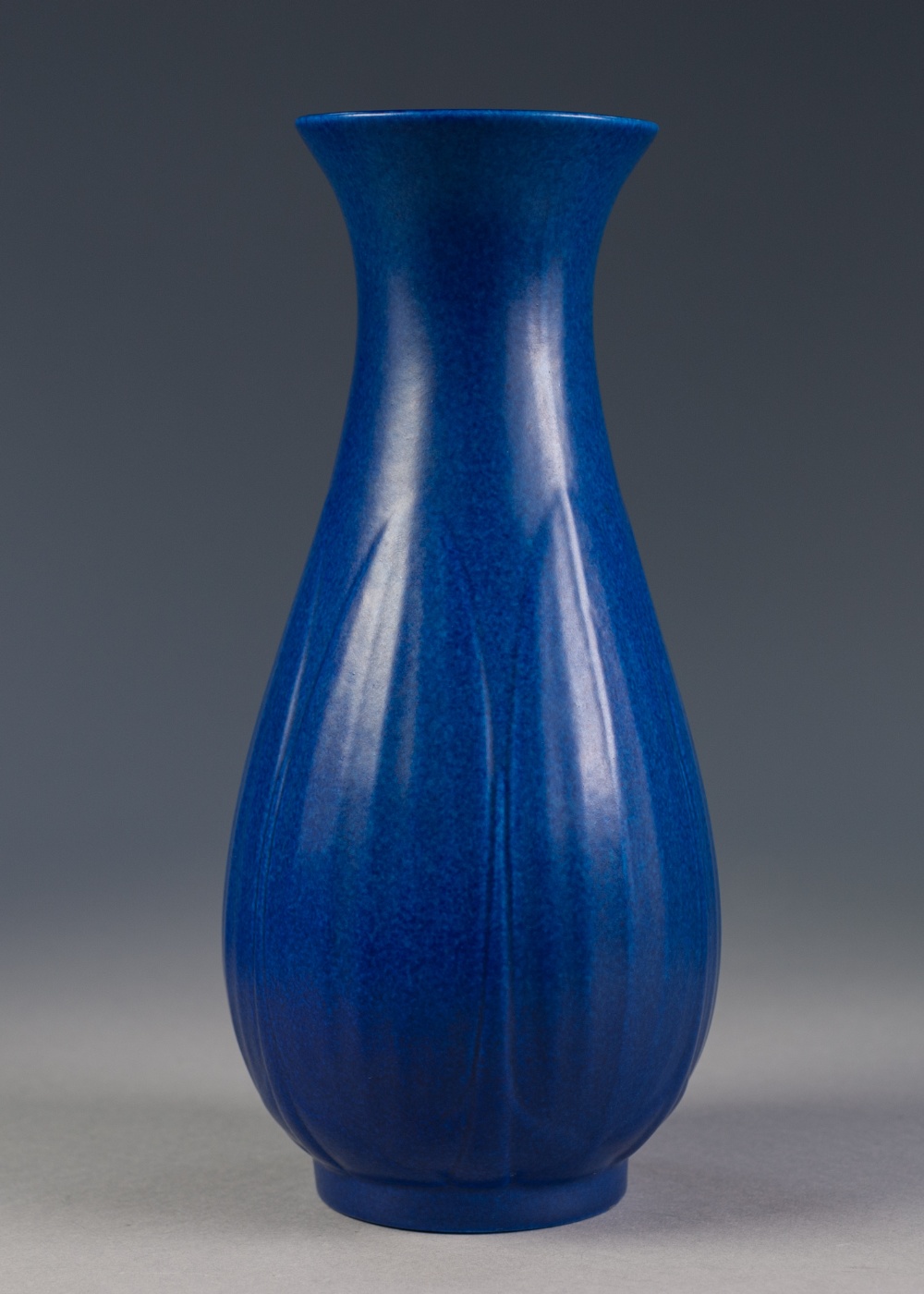 PILKINGTONS ROYAL LANCASTRIAN KING FISHER BLUE GLAZED POTTERY VASE, of slender ovoid form with - Image 3 of 3