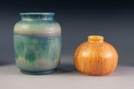 TWO PILKINGTONS ROYAL LANCASTRIAN MATT GLAZED POTTERY VASES THROWN BY E.T. RADFORD, comprising,