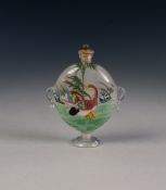 20th CENTURY CHINESE GLASS SNUFF BOTTLE, inside painted with mandarin ducks and geese, the bottle