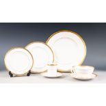 FORTY TWO PIECE ROYAL DOULTON 'ROYAL GOLD' CHINA DINNER AND COFFEE SERVICE FOR SIX PERSONS, with