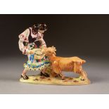 BESWICK POTTERY GROUP, modelled as an Italian girl with goat eating her straw hat, 5 ¼" (13.3cm)