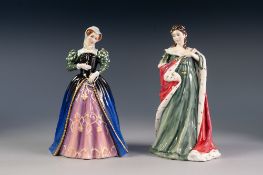 TWO BOXED ROYAL DOULTON LIMITED EDITION 'QUEENS OF THE REALM' CHINA FIGURES, 'MARY, QUEEN OF SCOTS',