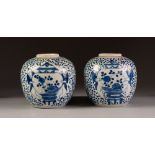 PAIR OF NINETEENTH CENTURY CHINESE BLUE AND WHITE PORCELAIN GINGER JARS, each of typical form,