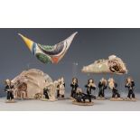 'MEWS POTTERY', CHELTENHAM FAWN AND BLACK STUDIO POTTERY ORCHESTRA OF 9 VARIOUS MUSICIANS, ON