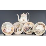 WEDGWOOD CHINA WILLIAMSBURG COMMEMORATIVE WARE 'BIANCA' PATTERN COFFEE POT with scattered floral