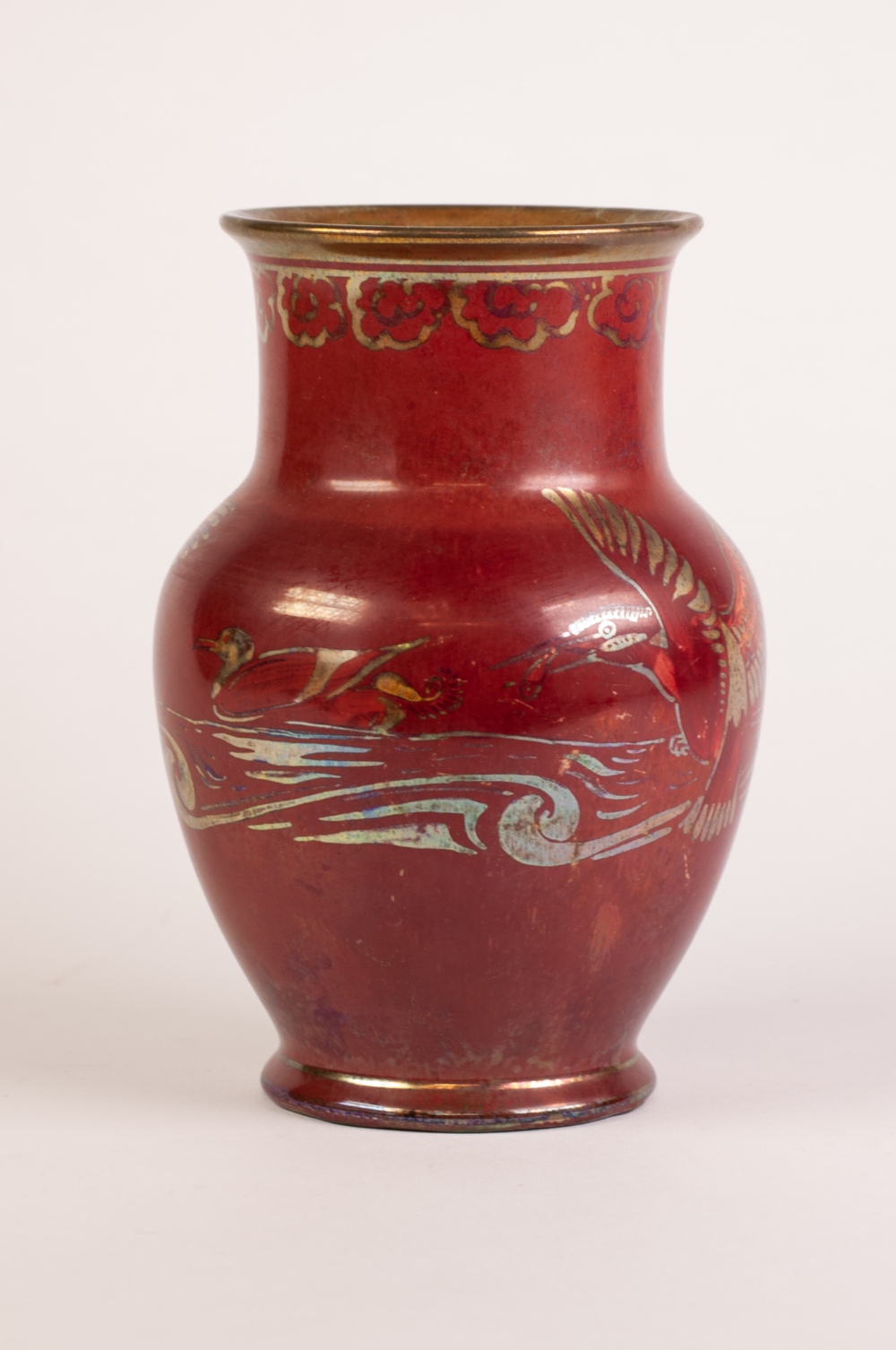 PILKINGTON'S ROYAL LANCASTRIAN LUSTRE GLAZED POTTERY VASE BY WILLIAM S. MYCOCK, of footed baluster - Image 2 of 4