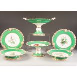 TWENTY EIGHT PIECE VICTORIAN CHINA DESSERT SERVICE FOR TWENTY PERSONS, each piece painted in colours