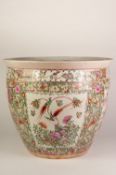 PAIR OF TWENTIETH CENTURY CHINESE FAMILLE ROSE PORCELAIN LARGE FISH BOWLS, each of typical form, the