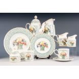 FIFTY FOUR PIECE MODERN VILLEROY & BOCH 'BASKET' PATTERN POTTERY DINNER AND TEA SERVICE FOR EIGHT