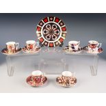 SET OF SIX MODERN ROYAL CROWN DERBY JAPAN PATTERN CHINA COFFEE CANS AND SAUCERS FROM 'THE CURATOR'