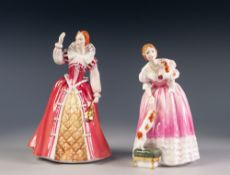 TWO BOXED ROYAL DOULTON LIMITED EDITION 'QUEENS OF THE REALM' CHINA FIGURES, 'QUEEN VICTORIA',