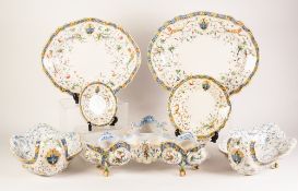 AN INTERESTING LATE NINETEENTH CENTURY ITALIAN MAIOLICA 40 PIECE DINNER SERVICE in the style of