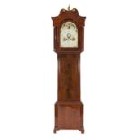 LATE EIGHTEENTH CENTURY LINE INLAID MAHOGANY LONGCASE CLOCK WITH ROLLING MOON PHASE AND CENTRE