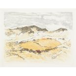 ANDRE BICAT (1909-1996) ARTIST SIGNED COLOURED ETCHING Berkshire Downs, (65/150) 13 ¼" x 17 ¾" (33.