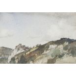 •WILLIAM RUSSELL FLINT (1880 - 1969) WATERCOLOUR DRAWING Chateau Gaillard near Petit Audeley Seine