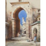 CYRIL HARDY (NOEL H. LEAVER) (1889 - 1951) WATERCOLOUR DRAWING 'An Algerian Gateway' Signed lower