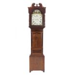 EARLY NINETEENTH CENTURY OAK AND MAHOGANY LONGCASE CLOCK SIGNED GIBSON S MARSON, ALFRETON, the 13"