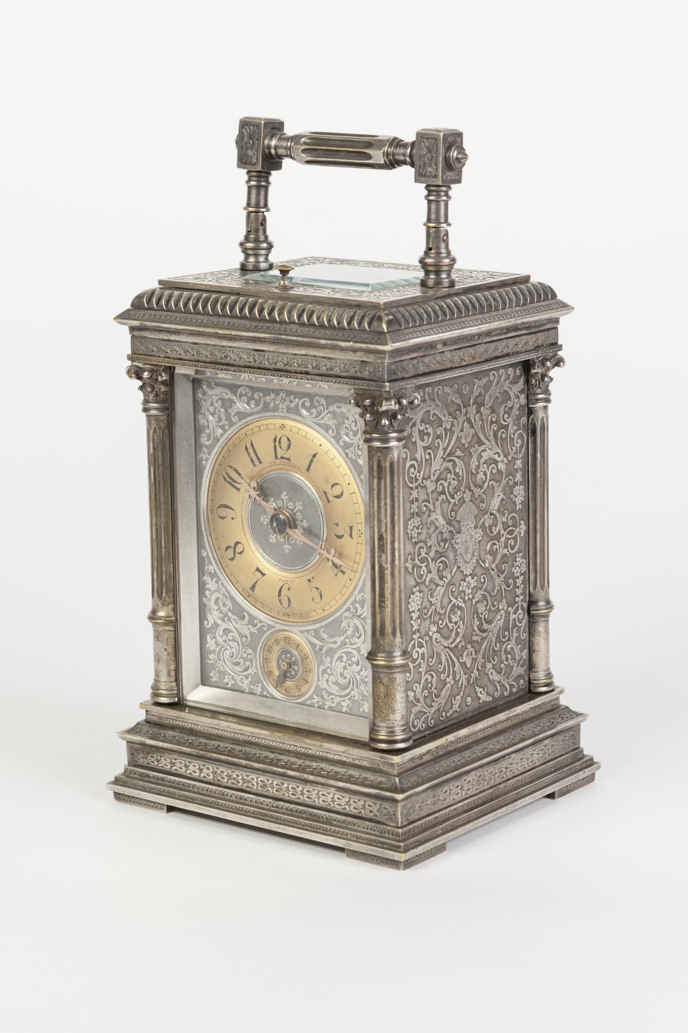 CHARLES H JOSEPH, PARIS (1852 - 1935) PETITE SONNERIE CARRIAGE CLOCK striking on two gongs, with