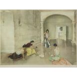 SIR WILLIAM RUSSELL FLINT ARTIST SIGNED COLOUR PRINT 'Los Cientos' Signed and with guild stamp,
