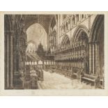 E. PIPER R.E. ETCHING 'Chester Cathedral' Signed in pencil, pulbished 1895 101/4" x 13 3/4" (26 x