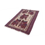 PERSIAN HAND WOVEN KELIM, with large central irregular panel and pair of similar large panels at