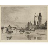 CYRIL H. BARRAUD ETCHING 'Westminster Bridge' Signed in pencil 8 1/4" x 11 1/2" (21 x 29.5cm)