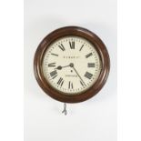 W.C. MANN Ltd, GLOUCESTER, EARLY TWENTIETH CENTURY WALL CLOCK, the 11 ½" painted Roman dial