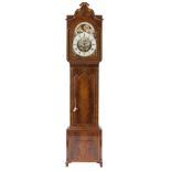 LATE EIGHTEENTH CENTURY MAHOGANY AND LINE INLAID LONGCASE CLOCK WITH ROLLING MOON PHASE, SIGNED E.