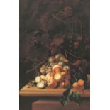AFTER THE ORIGINAL FROM THE HAMILTON ART COLLECTION COLOUR PRINT ON CANVAS Still life-fruit on a