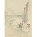 •JOHN THOMPSON (1924-2011) WATERCOLOUR 'Oldham Mumps' Signed and titled 16" x 12" (40.7cm x 30.5cm)