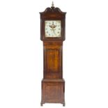 LATE EIGHTEENTH CENTURY OAK AND MAHOGANY CROSSBANDED LONGCASE CLOCK WITH HALIFAX ROLLING MOON PHASE,