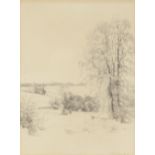 W.H. MILNET JUNIOR (modern) PENCIL DRAWING 'Polstead, Fields and Trees' titled and signed with