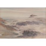 BARBARA TOMLINSON (Contemporary) WATERCOLOUR 'Morning Mist' Signed 12 3/4" x 18 3/4" (32.5cm x 47.