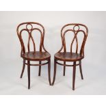 A SET OF FOUR EARLY 1900's AUSTRIAN BENTWOOD 'CAFE' CHAIRS, the undersides labelled and