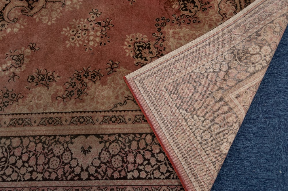 BELGIUM, 'KASHMIR' 100% PURE WORSTED WOOL BORDERD CARPET of Persian style with centre oval medallion - Image 2 of 3