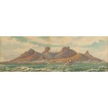 E.A.VERNON HARCOURT (EARLY TWENTIETH CENTURY) WATERCOLOUR 'Table Mountain' Signed and titled to