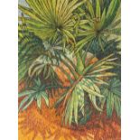 JIM PARK (Modern) ACRYLIC ON BOARD 'Mr Mehta's Palm' Signed and dated (19) 85 lower right titled