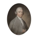 BRITISH SCHOOL (LATE EIGHTEENTH CENTURY) PASTEL DRAWING, OVAL Portrait of a gentleman wearing a