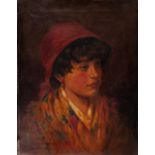 F.W. ALLATT (late Nineteenth/early Twentieth Century) OIL PAINTING ON CANVAS Head of gypsy girl