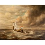 ANDRE BALYON (.1951) OIL PAINTING ON BOARD 'Homeward Bound', seascape with French sailing vessel