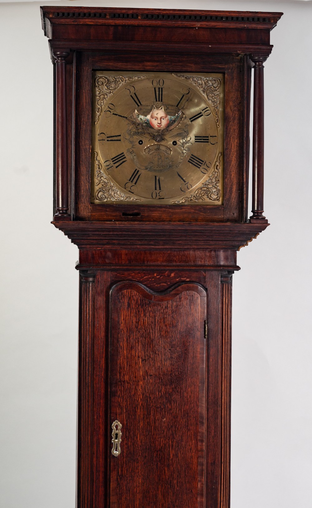 LATE EIGHTEENTH CENTURY OAK AND MAHOGANY CROSSBANDED LONGCASE CLOCK WITH HALIFAX ROLLING MOON PHASE, - Image 2 of 2