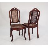 SET OF FOUR 19th CENTURY FRENCH PROVINCIAL WALNUT CARVED BACK AND SEATED CHAIRS, on moulded cabriole