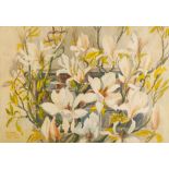 M.MARY MORRITT (TWENTIETH CENTURY) WATERCOLOUR DRAWING Floral study- white magnolia Signed and dated