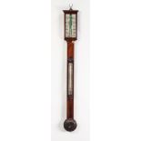 A NINETEENTH CENTURY ROSEWOOD CASED MERCURY TABLE STICK BAROMETER, the bone register plates