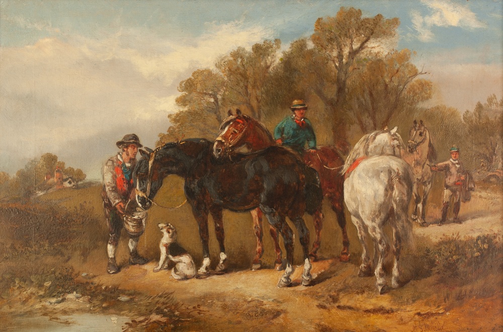 HARDEN SIDNEY MELVILLE (active 1837-1881) PAIR OF OIL PAINTINGS ON CANVAS Rural scenes with - Image 2 of 2