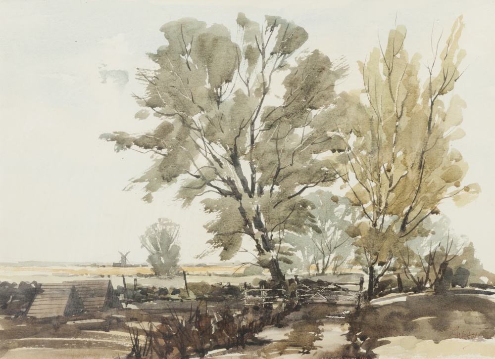 COILN RADCLIFFE (MODERN) WATERCOLOUR DRAWING Landscape Signed lower right 13 1/4" x 18" (33.5 x