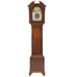 LATE EIGHTEENTH CENTURY OAK AND MAHOGANY CROSSBANDED LONGCASE CLOCK SIGNED A. HUTCHINSON, LEEDS, the