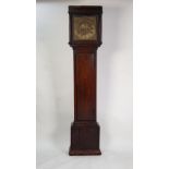 LATE EIGHTEENTH CENTURY OAK LONGCASE CLOCK SIGNED J. MANNINGS, ENFORD, the 12" brass dial with