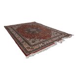 ROMANIAN HAND-MADE WOOL PILE CARPET OF PERSIAN DESIGN, heavy quality with intricate large circular